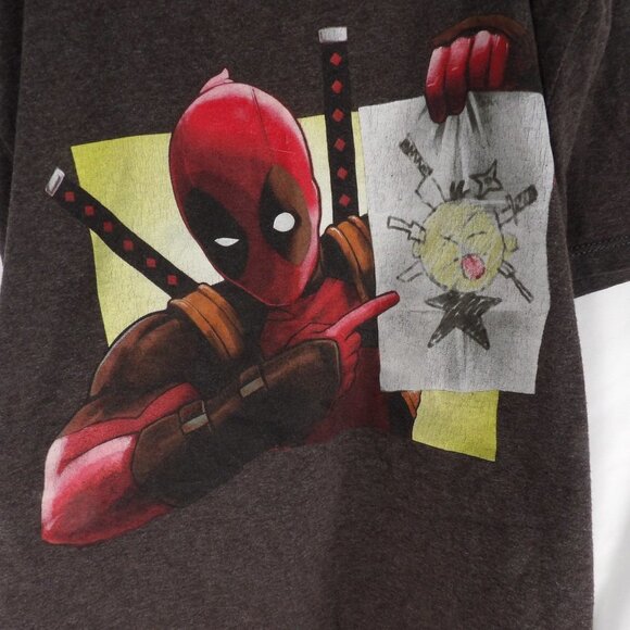 MF Presents Marvel Gray Dead Pool Crew Neck Short Sleeve Tee Shirt | Size S - Picture 2 of 6